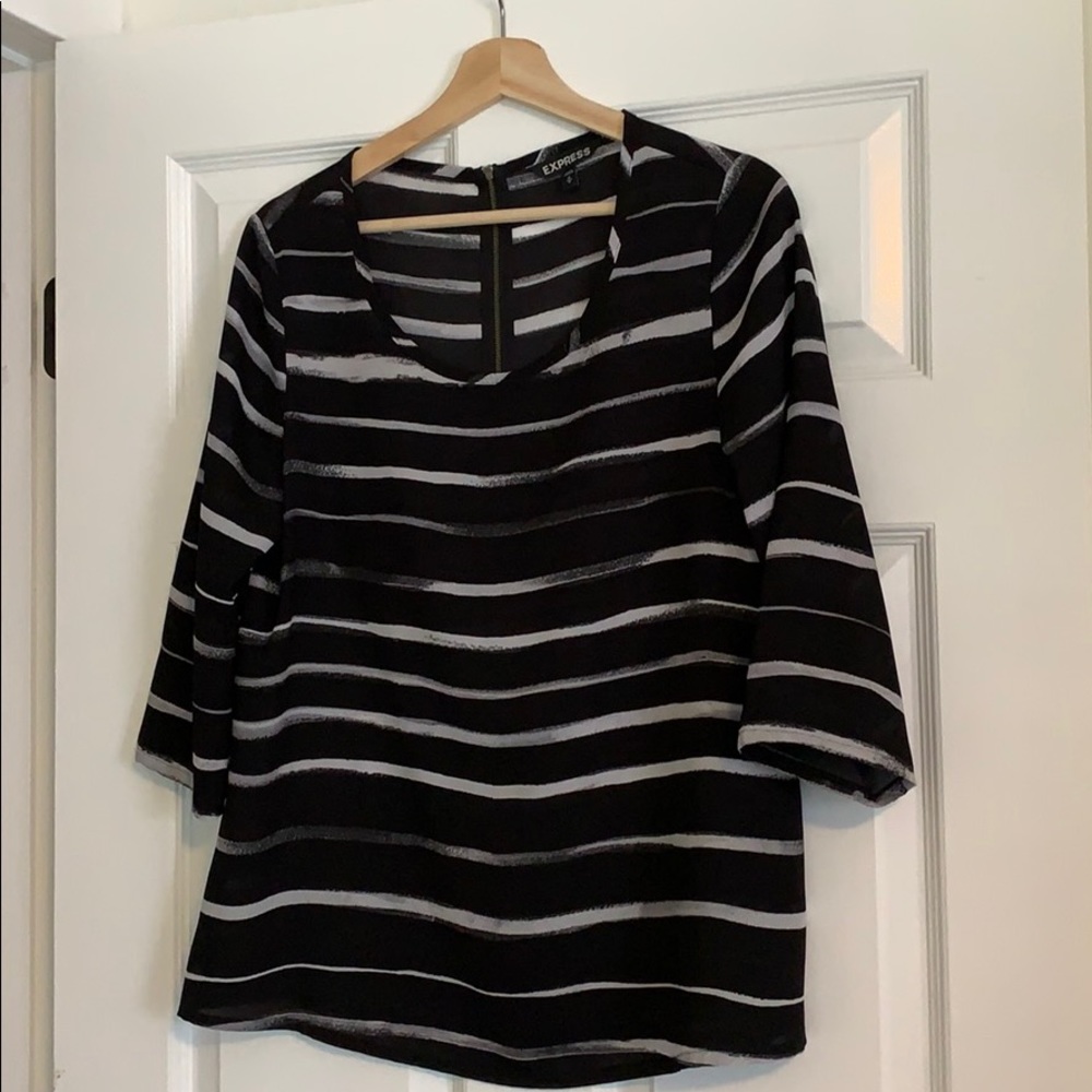 Express Boat Neck Zip Back Blouse